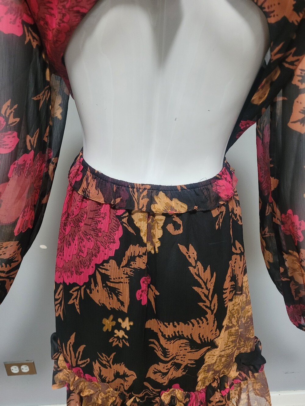 Anthropologie Porridge Puff-Sleeved Floral Mini Dress, BNWT, Size XL - Picture 5 of 11